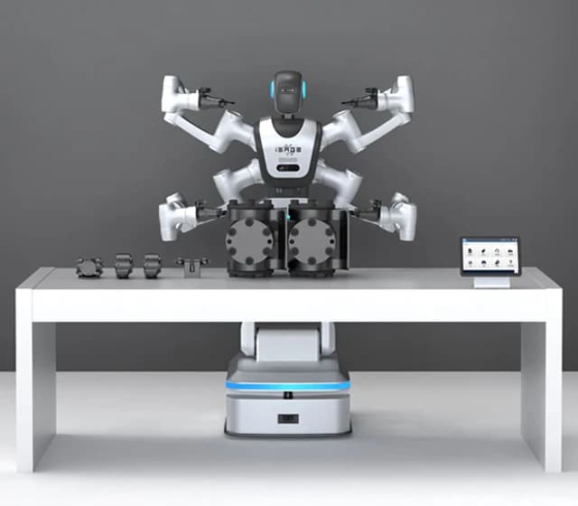 Shanghai Sage Intelligence (iSageBot) SageBot — immagine rappresentativa della famiglia Shanghai Sage — robot mobili a quattro braccia